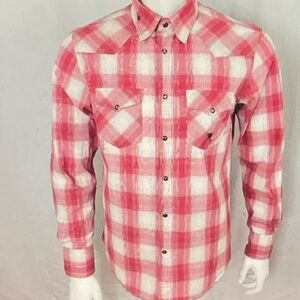Jachs Red and White Plaid Men's Shirt